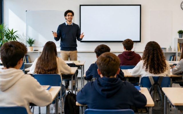 Scuola, insegnante, aula scolastica