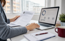 Persona che prepara il curriculum e cerca lavoro online
