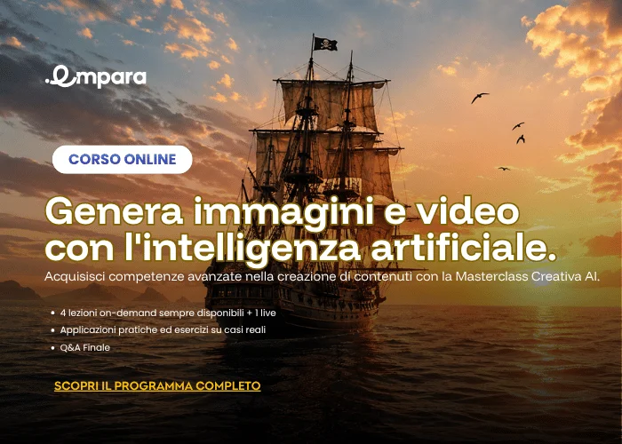 Masterclass Creativa AI, corso online empara