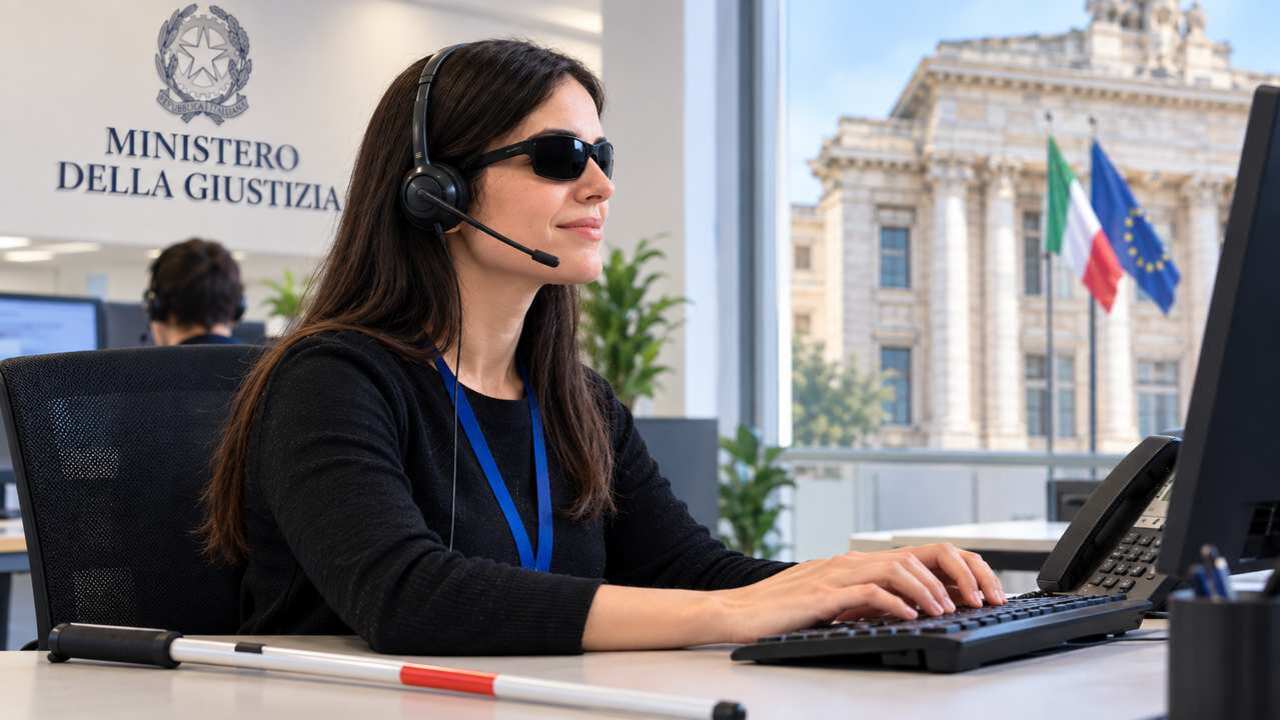 Ministero della Giustizia assunzione centralinista privo della vista